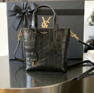 YSL Mini Crocodile Embossed Tote